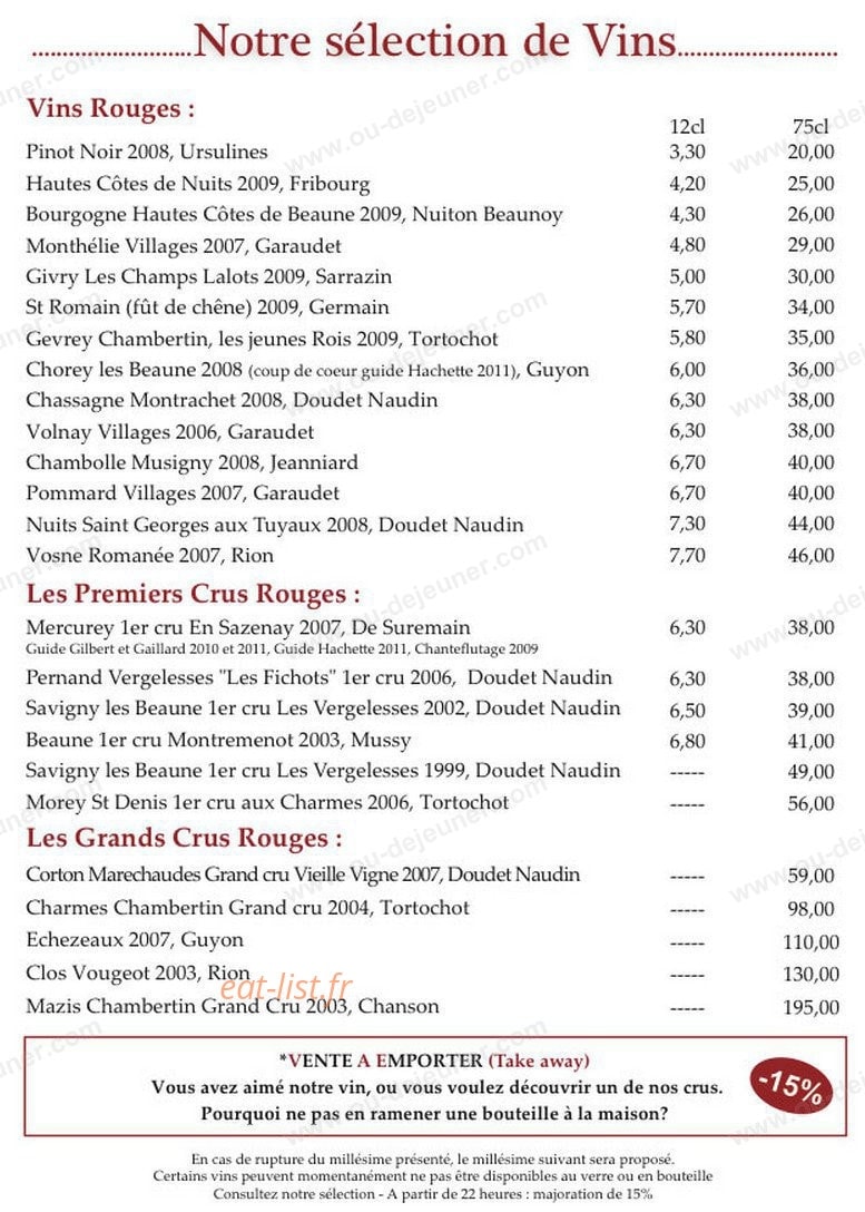 Le Clos Carnot — carte page 6