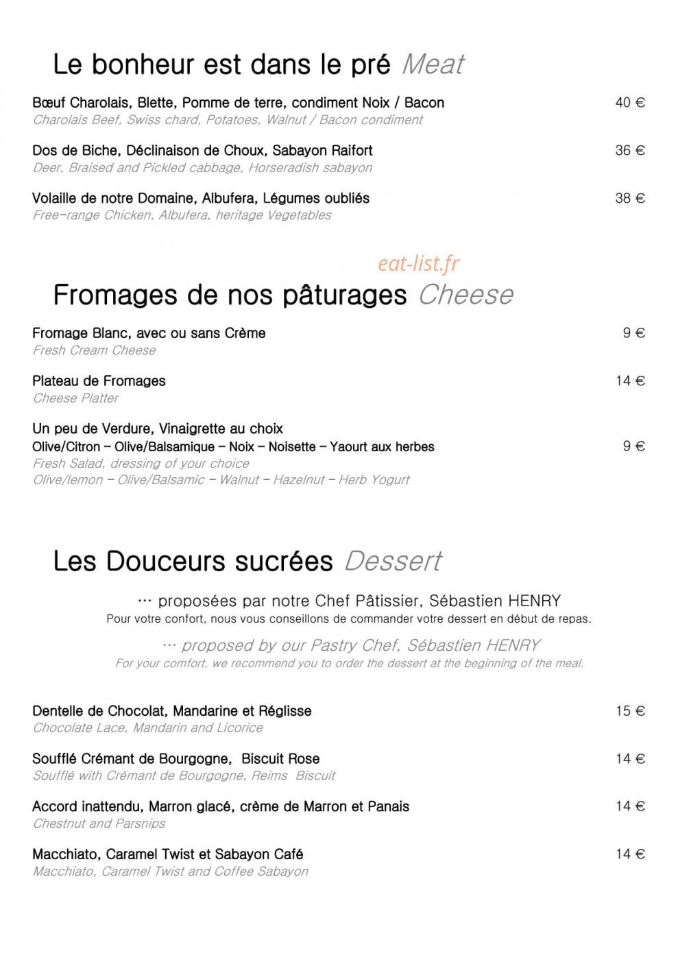 Le Clos du Cèdre — carte page 2