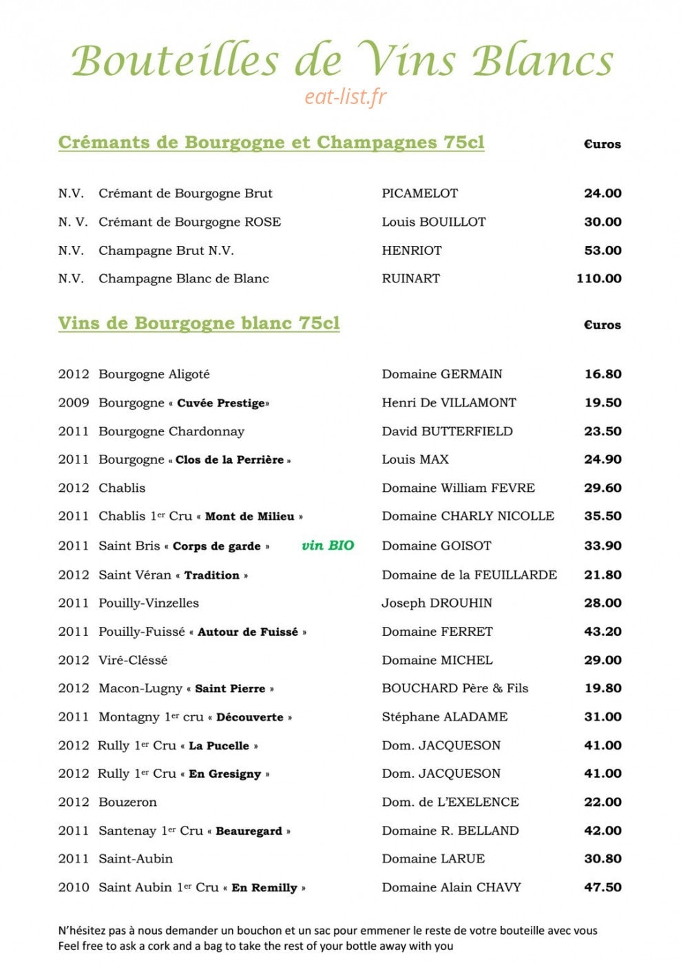 Le tast' vin — carte page 12