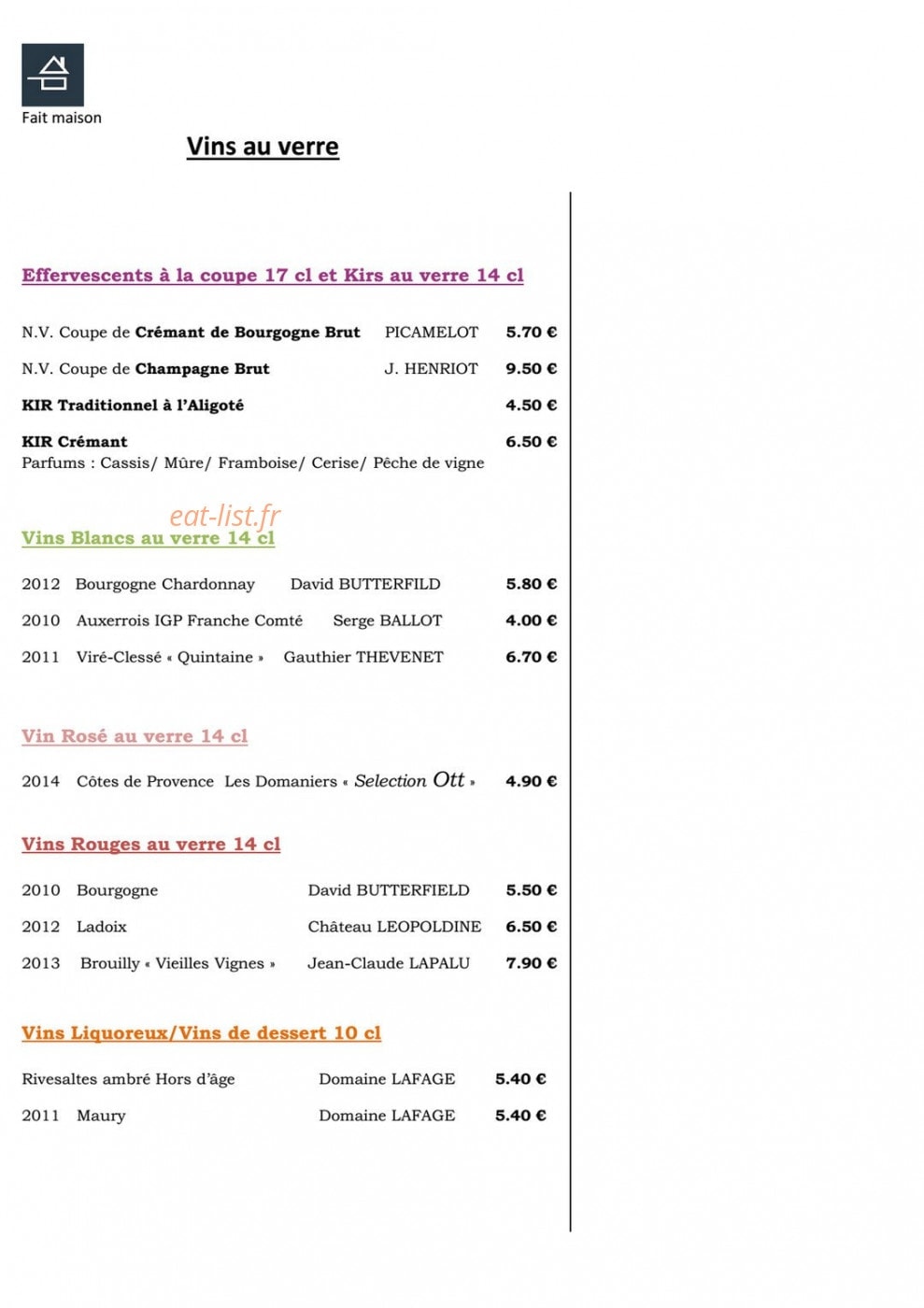 Le tast' vin — carte page 10