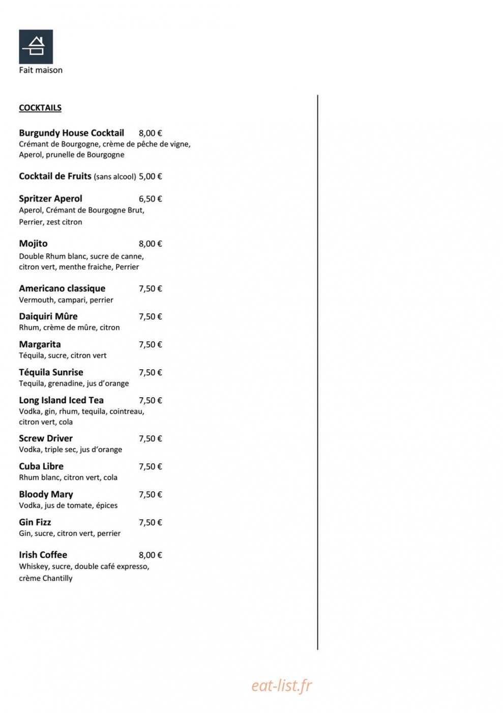 Le tast' vin — carte page 18