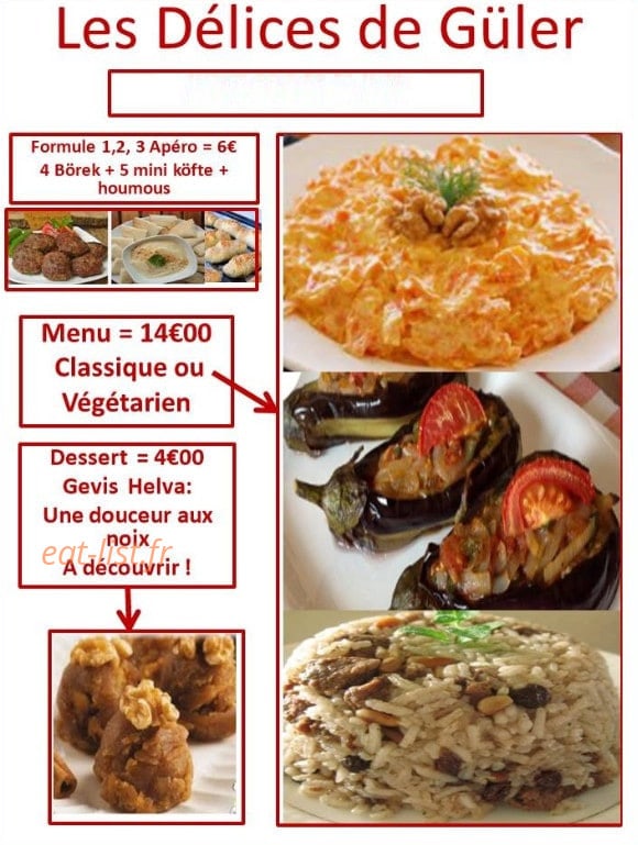 Les Délices de Güler — carte page 1