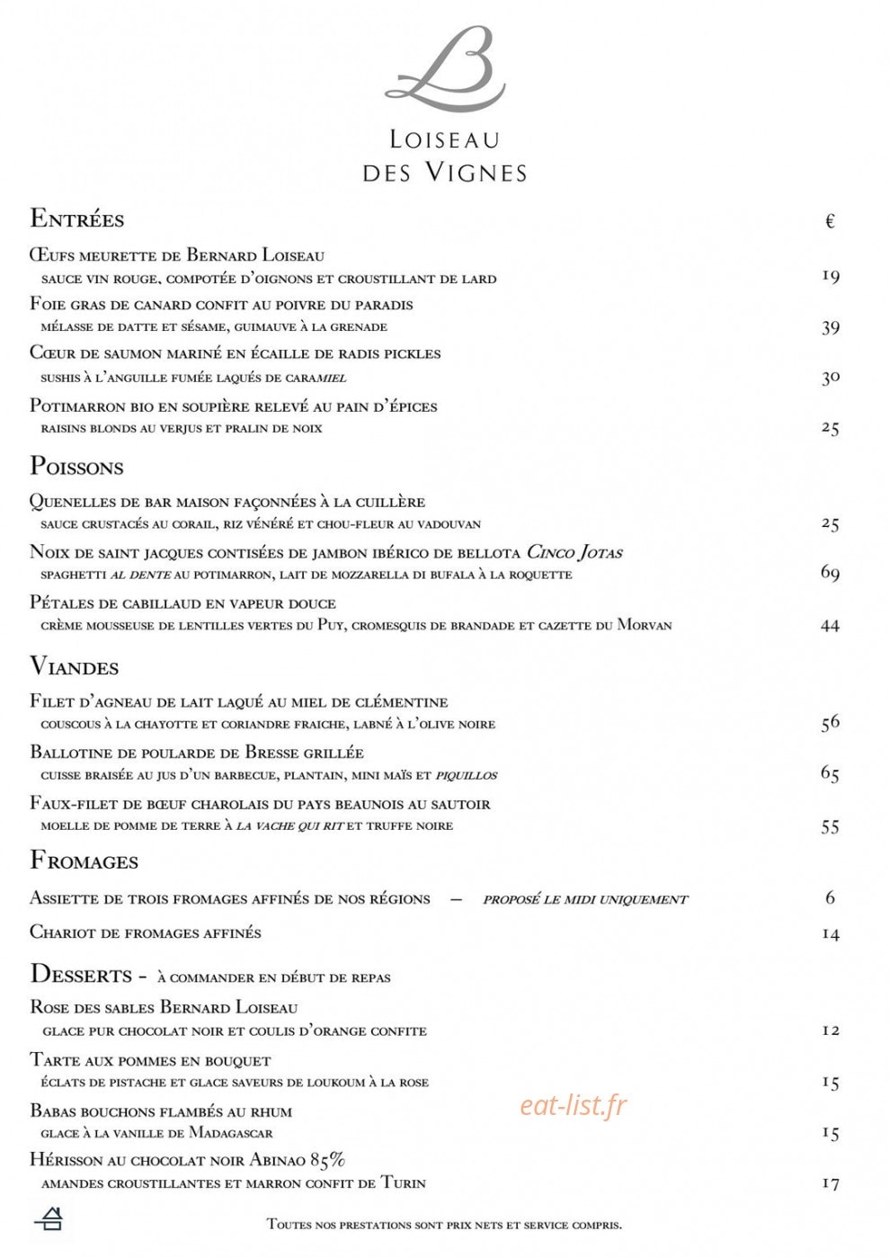 Loiseau des vignes — carte page 1