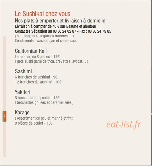Sushikai — carte page 9