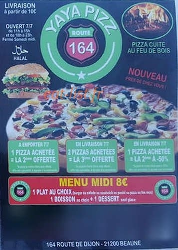 Yaya Pizz — carte page 1