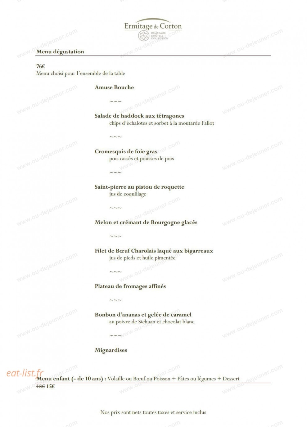 Ermitage de Corton — carte page 2