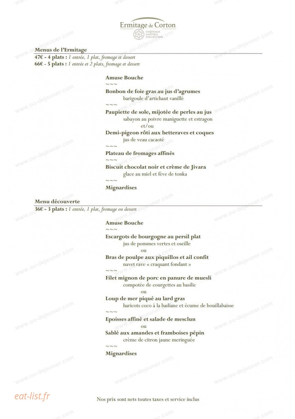Ermitage de Corton — carte page 3