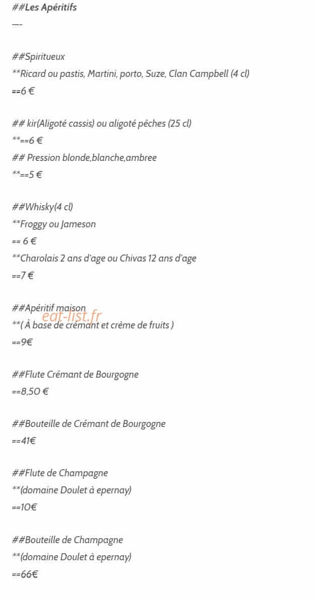 L'ô à la Bouche — carte page 10