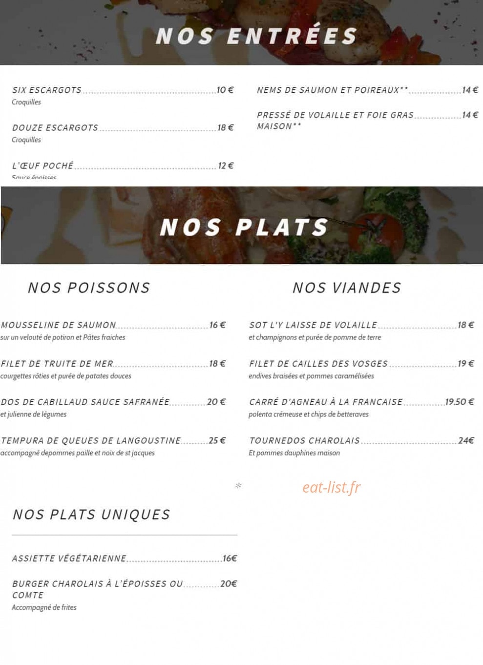 L'ô à la Bouche — carte page 4