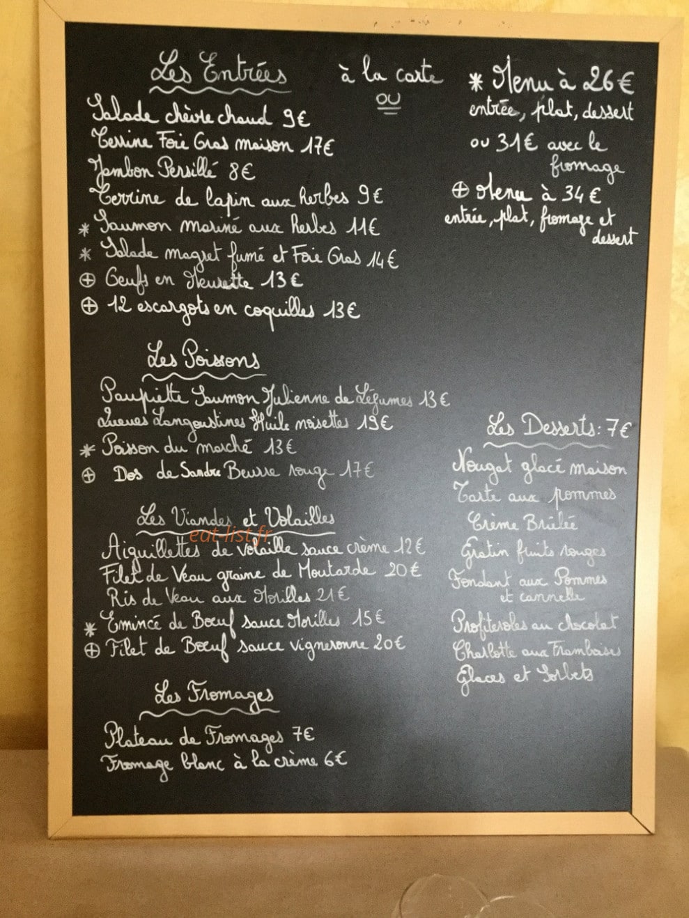 La Vieille Auberge — carte page 1