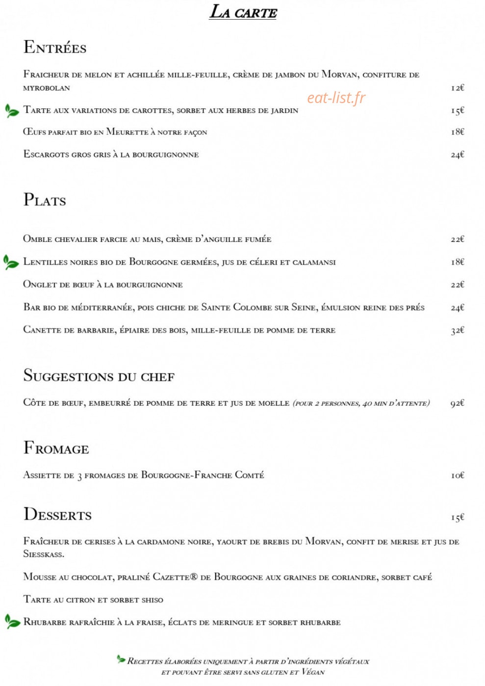 Loiseau des Sens — carte page 2