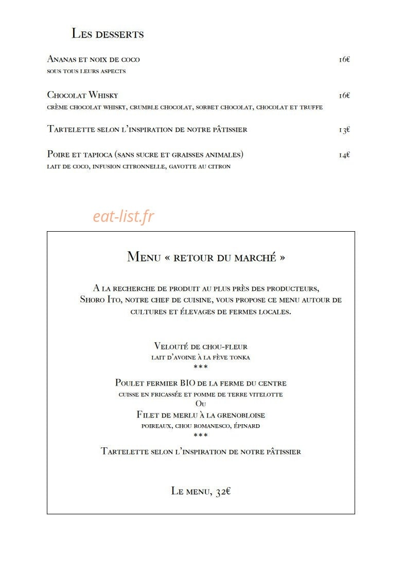 Relais Bernard Loiseau — carte page 2