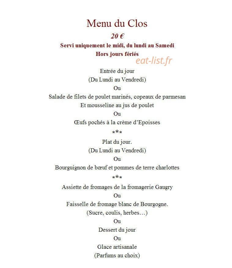 Au Clos Napoléon — carte page 6