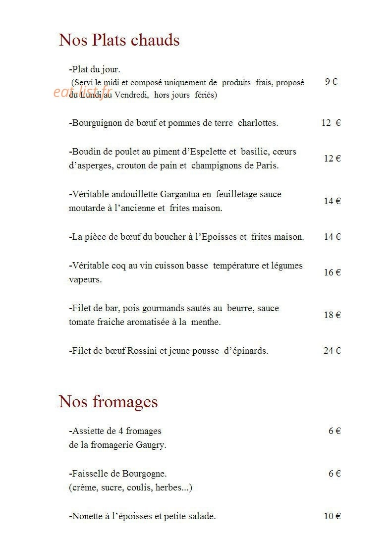 Au Clos Napoléon — carte page 3