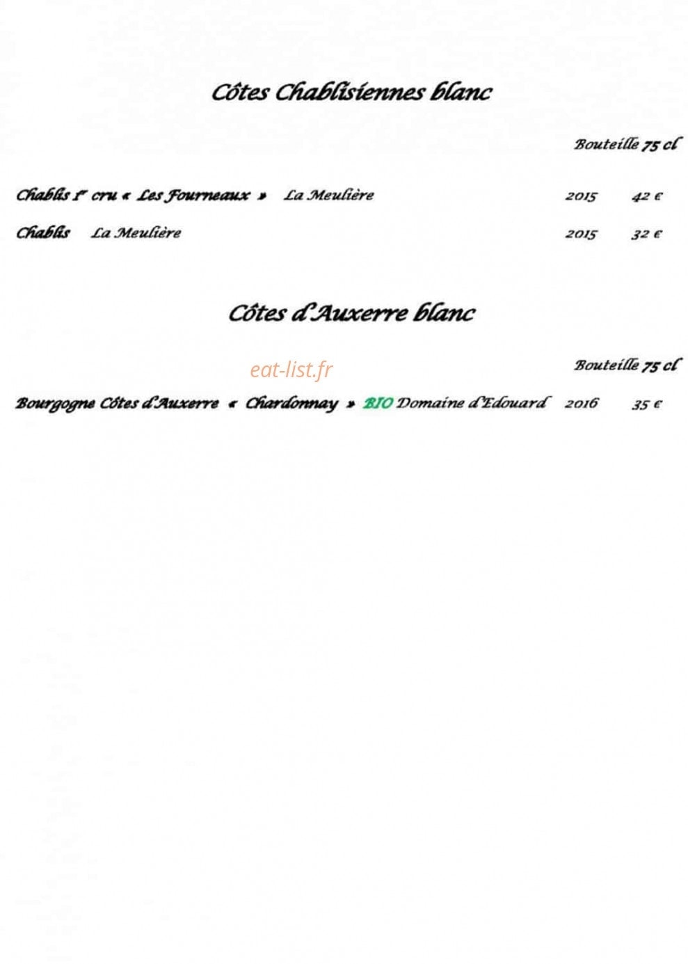 Chez Jeannette — carte page 7