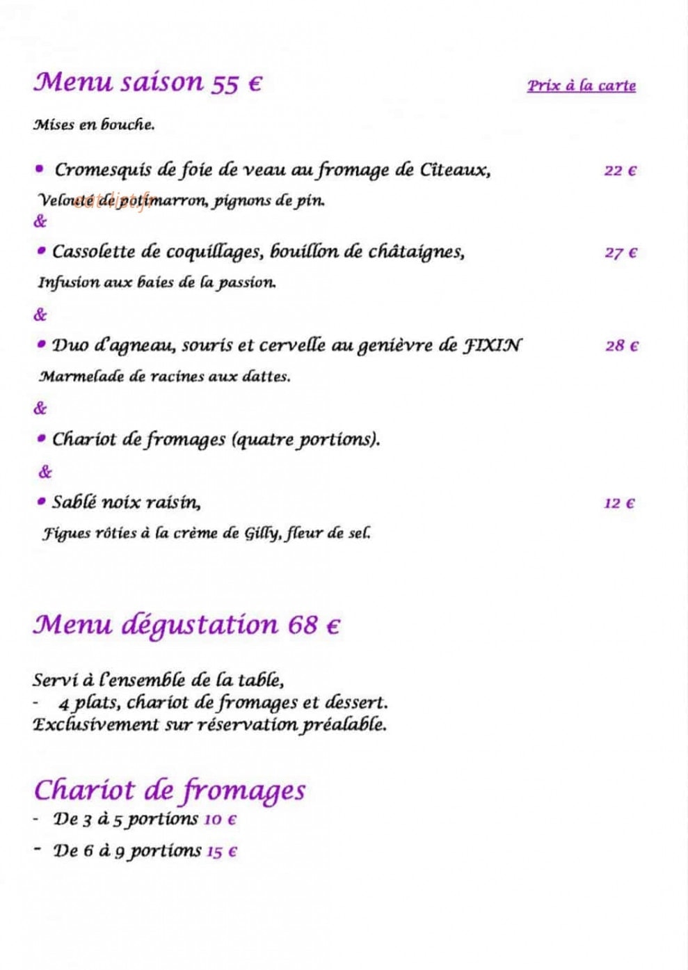 Chez Jeannette — carte page 3