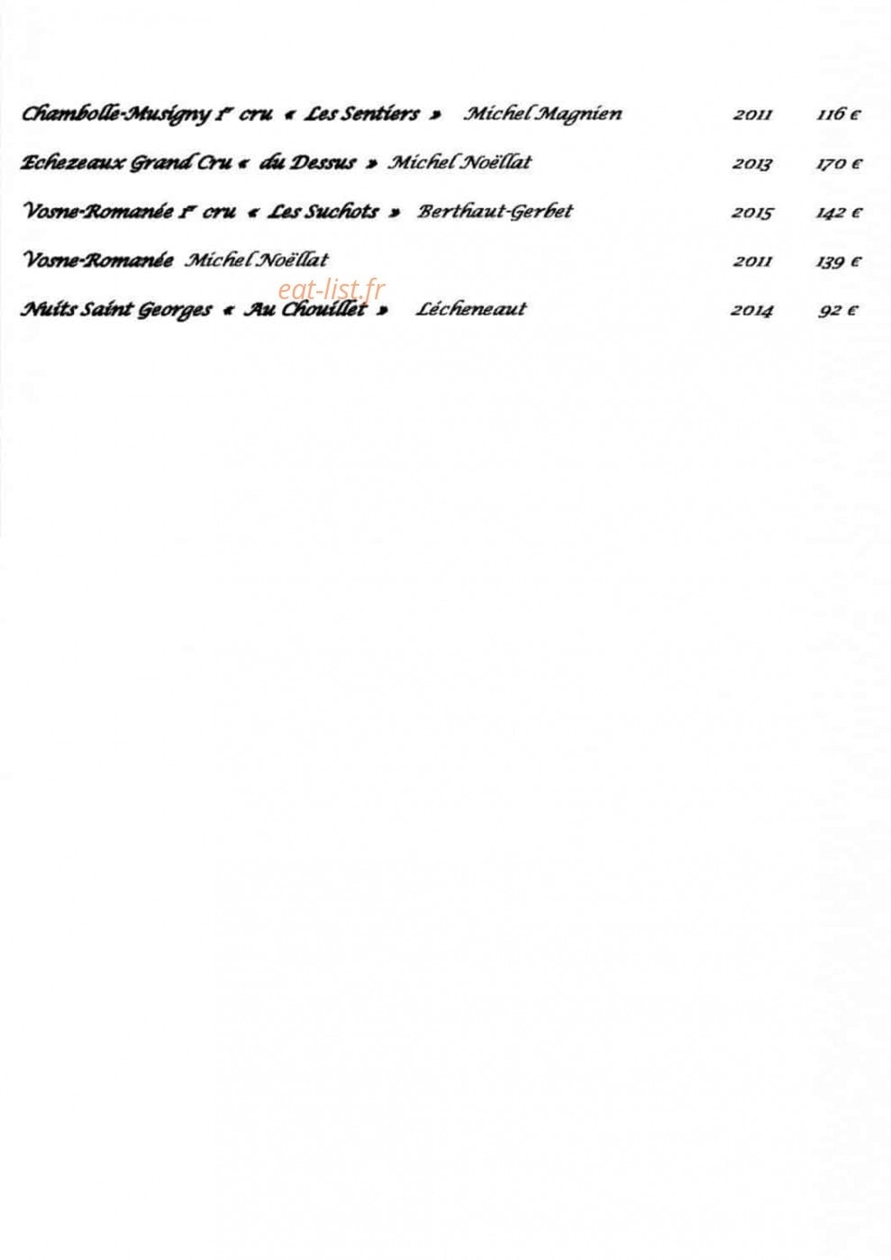 Chez Jeannette — carte page 9