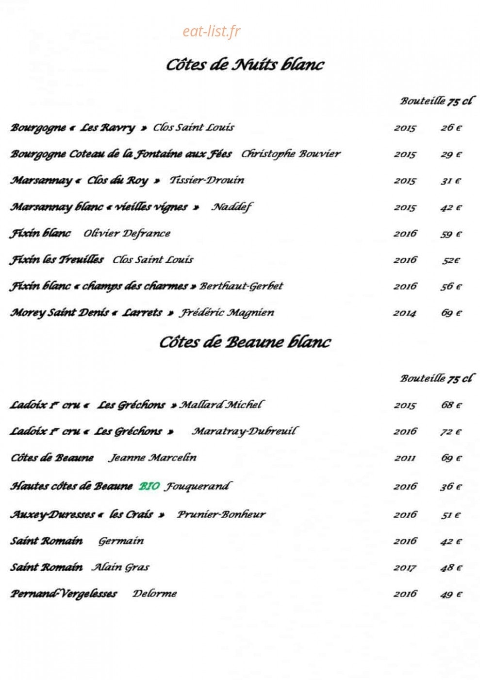 Chez Jeannette — carte page 5
