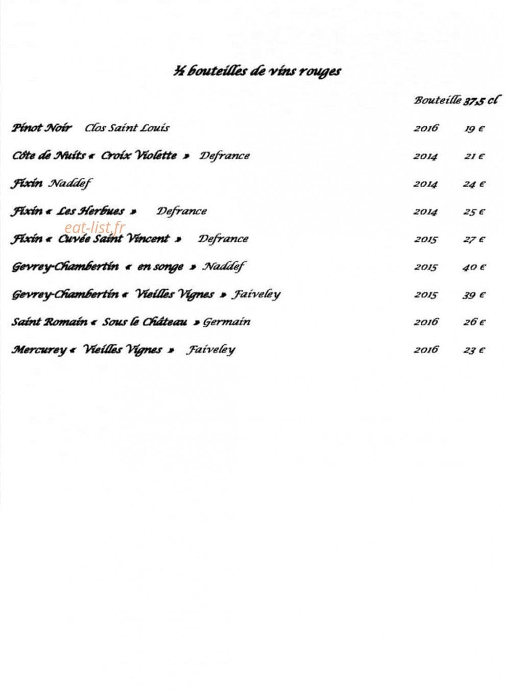 Chez Jeannette — carte page 14