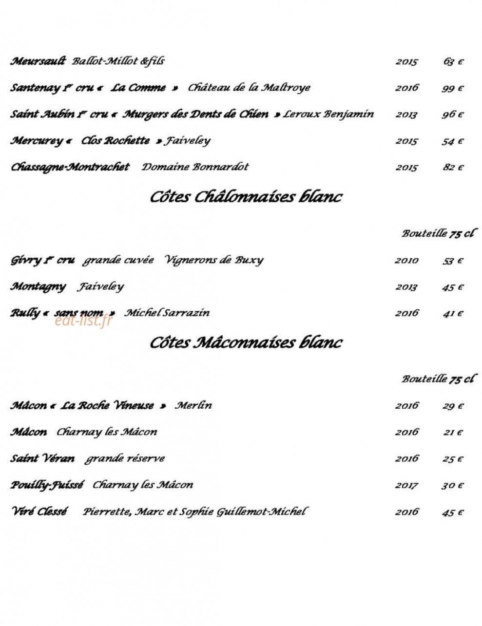 Chez Jeannette — carte page 6