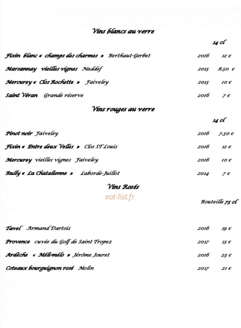 Chez Jeannette — carte page 11