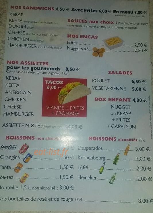Gevrey Kebab — carte page 2