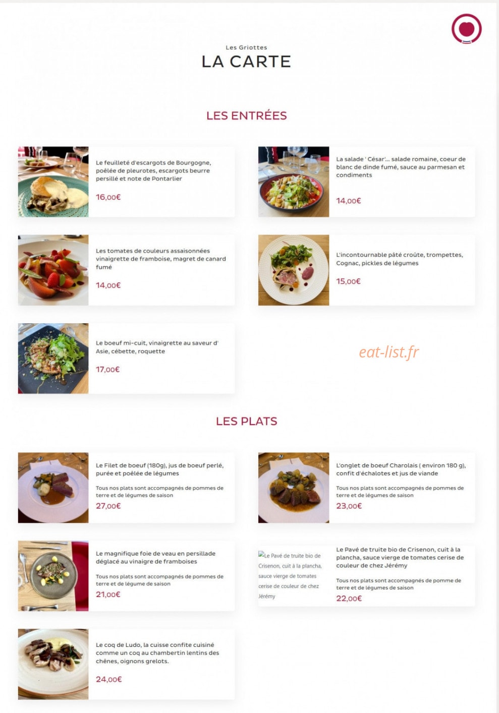 Les Griottes — carte page 1