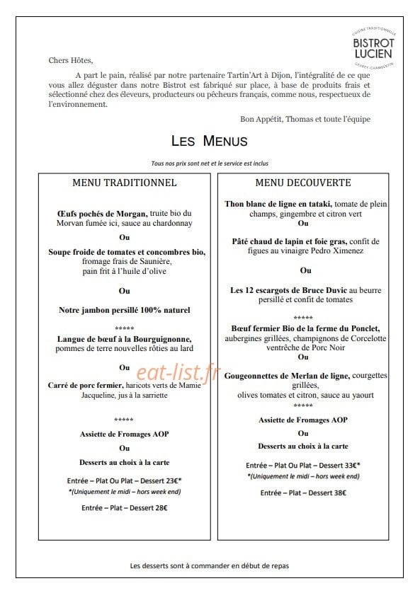 Rôtisserie du Chambertin — carte page 2