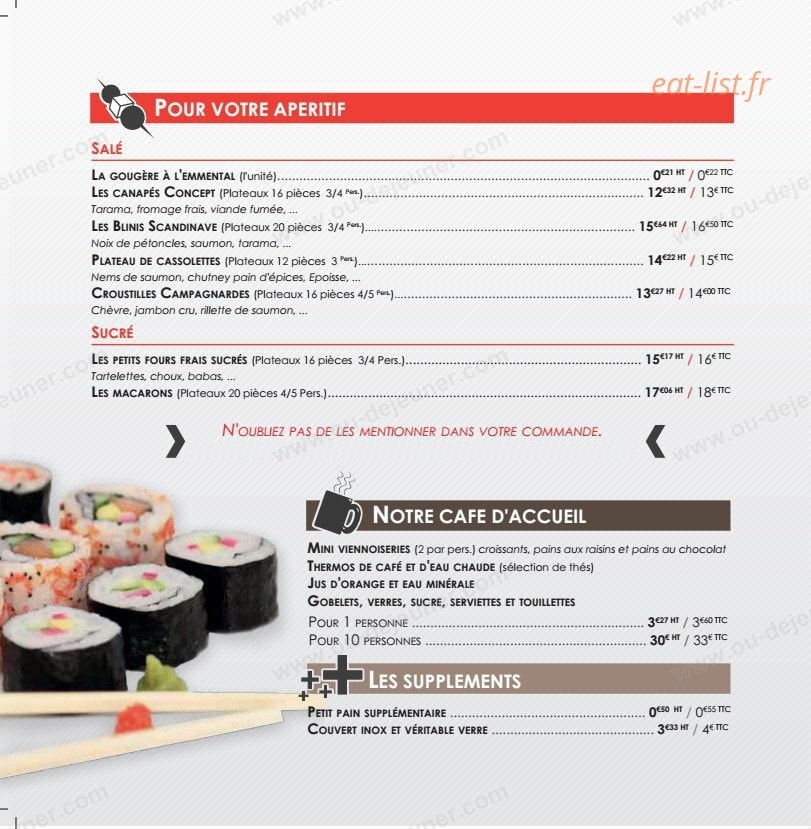 Saveur Concept — carte page 4