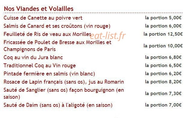 Au Bon Accueil — carte page 18