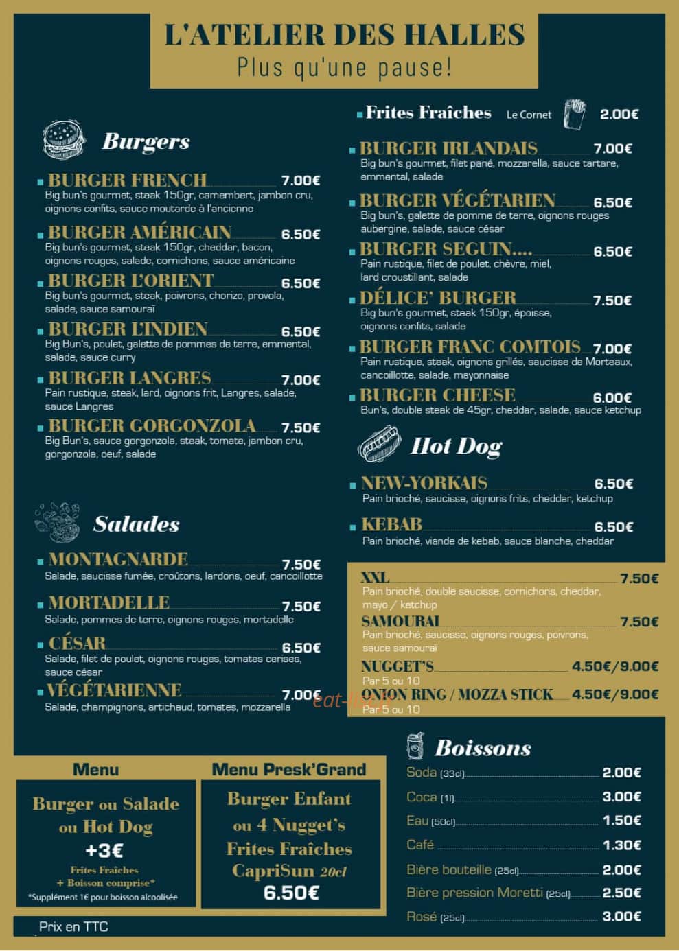L'Atelier des Halles — carte page 1