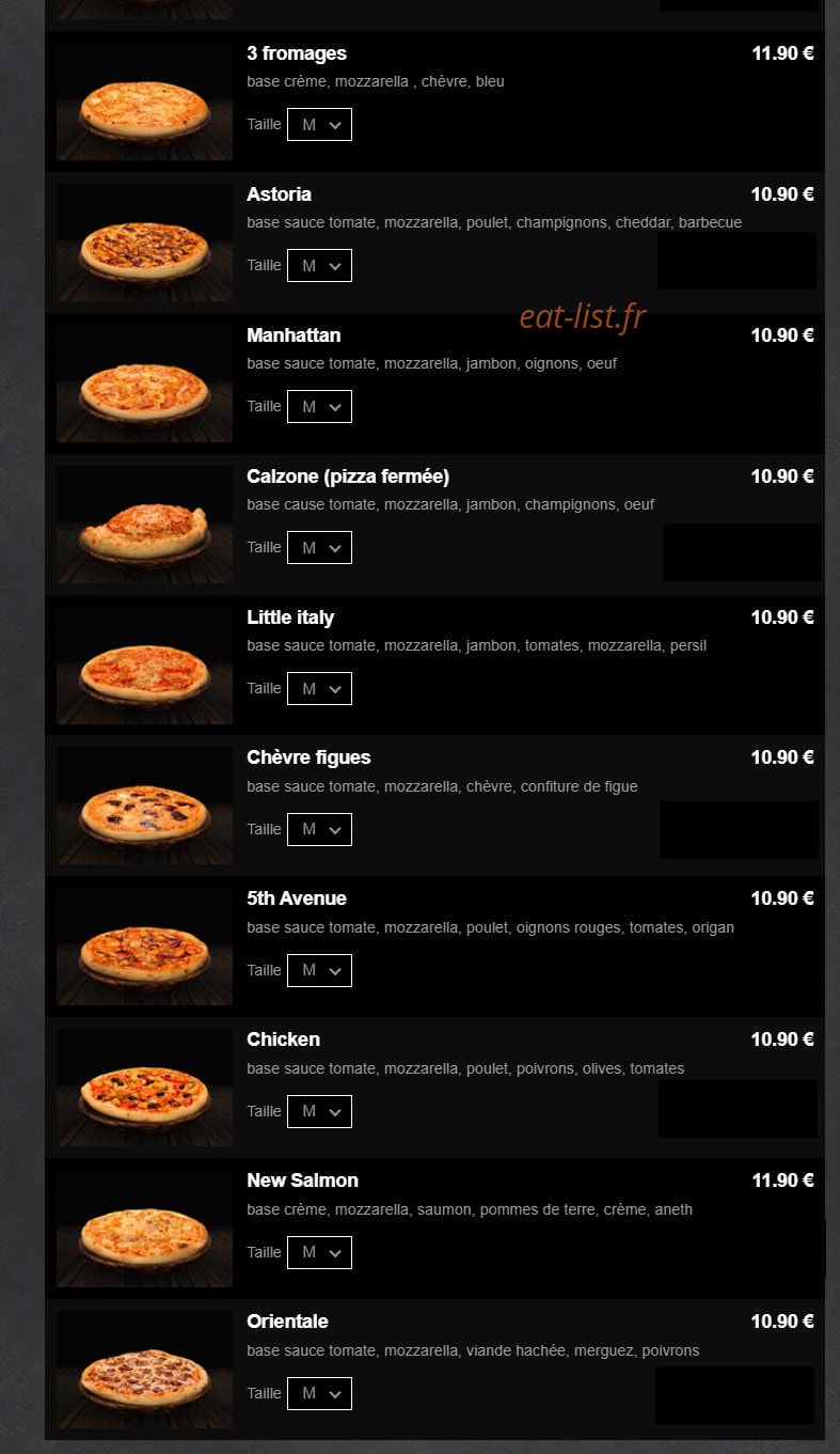 911 Pizza — carte page 3