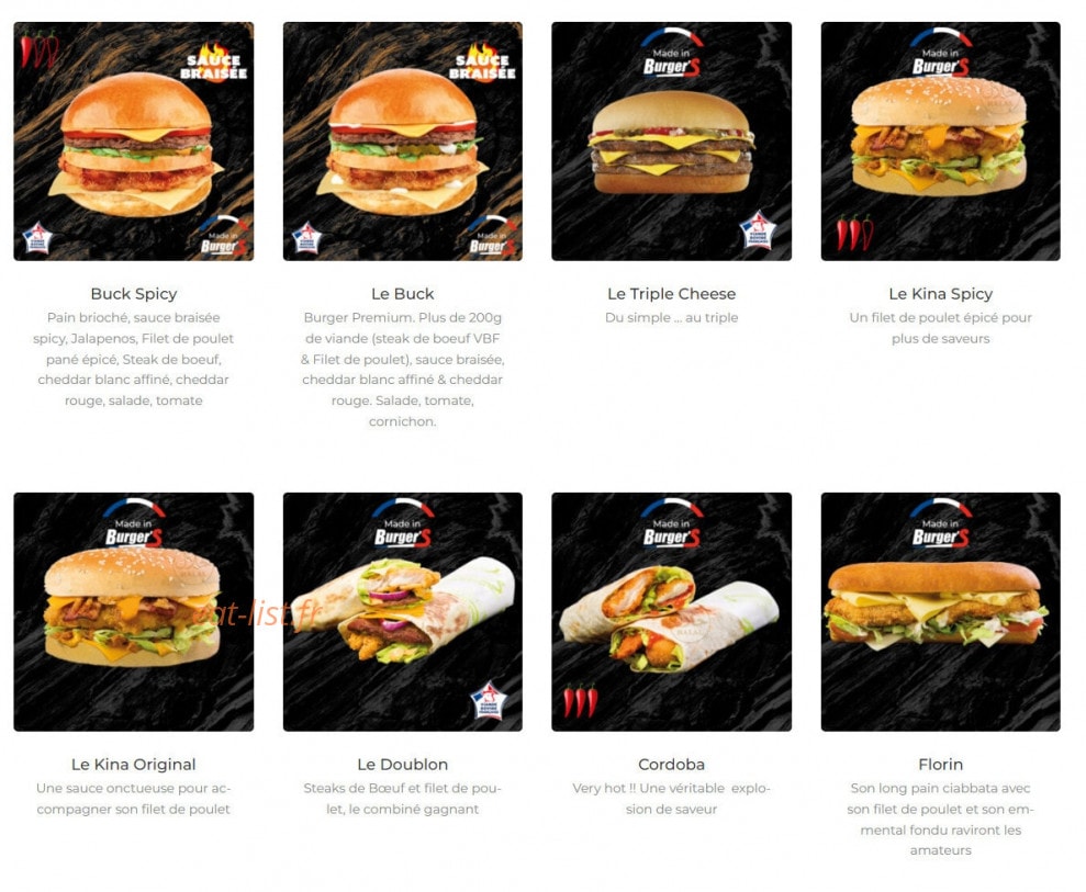 Burger'S — carte page 1