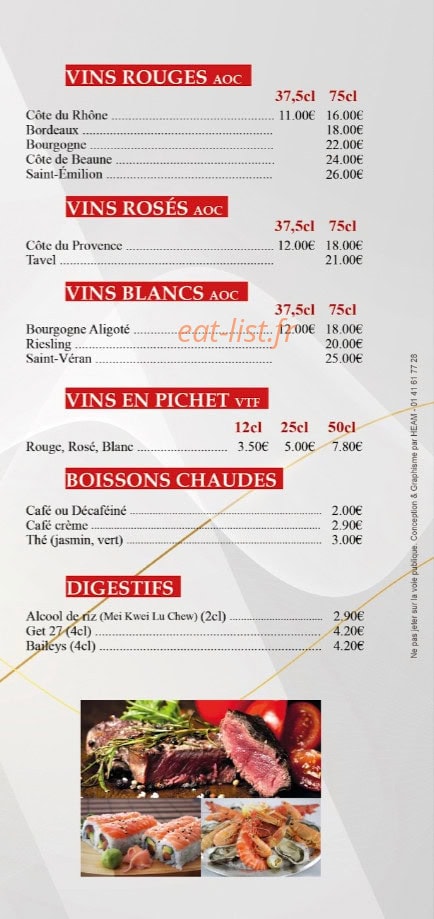 Grand Buffet — carte page 3