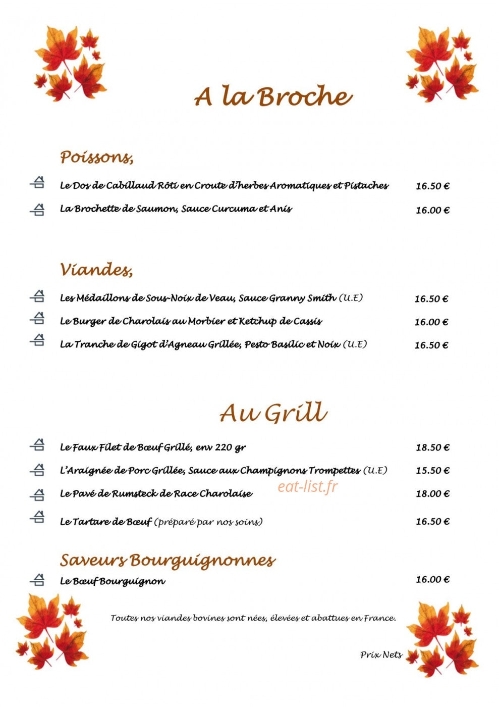 La Véranda — carte page 2