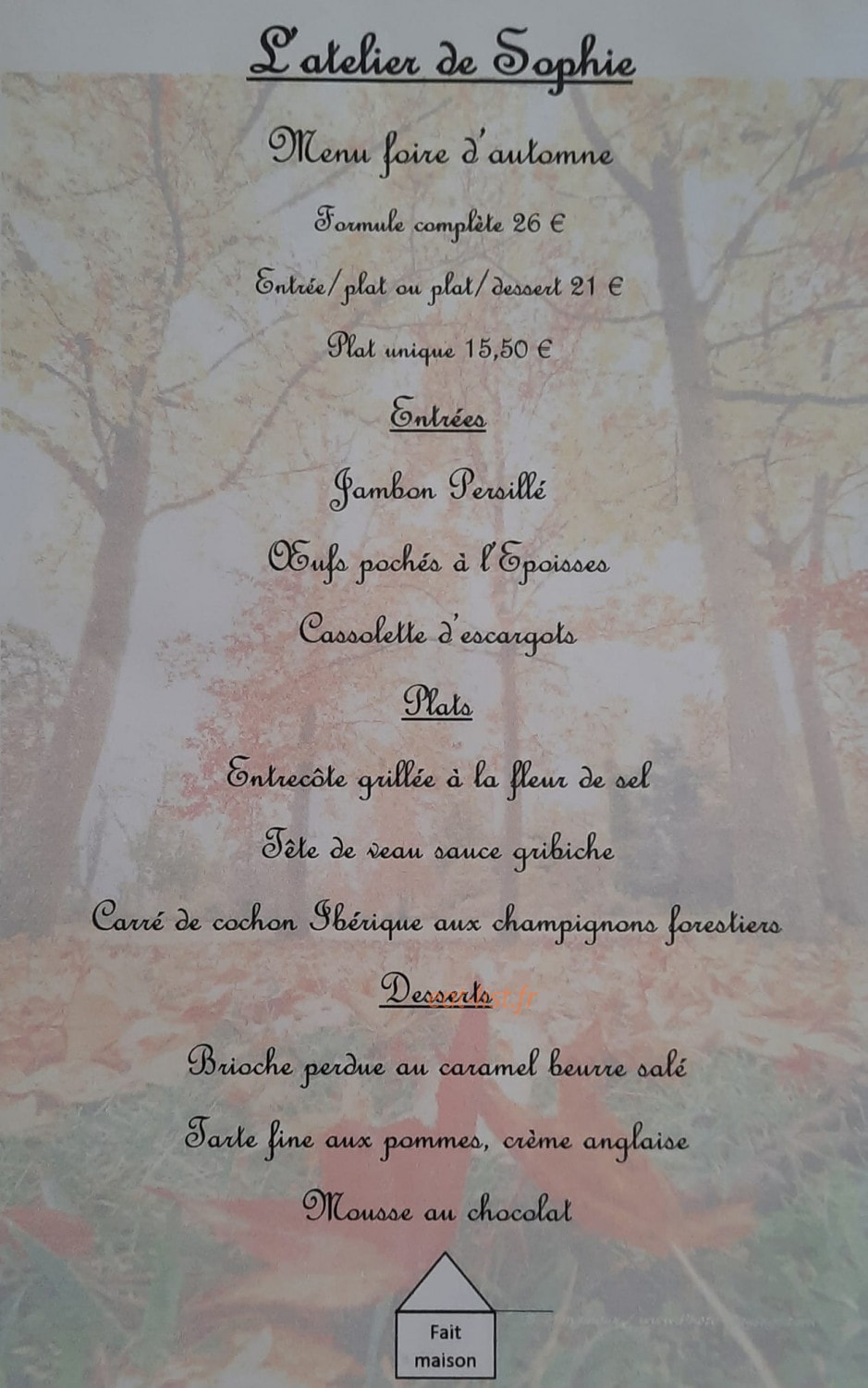 Atelier de Sophie — carte page 1