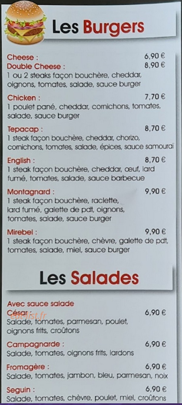 Mirebel Pizz — carte page 5