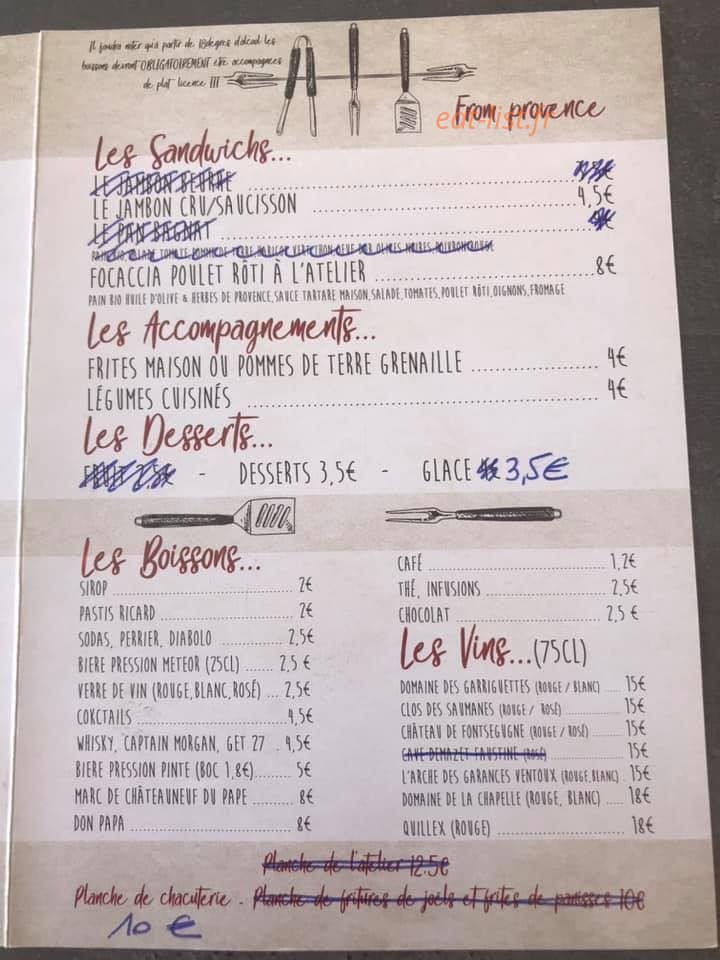 L'atelier Du Marche — carte page 2