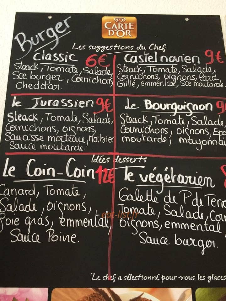 La pizz'Du Castel — carte page 1
