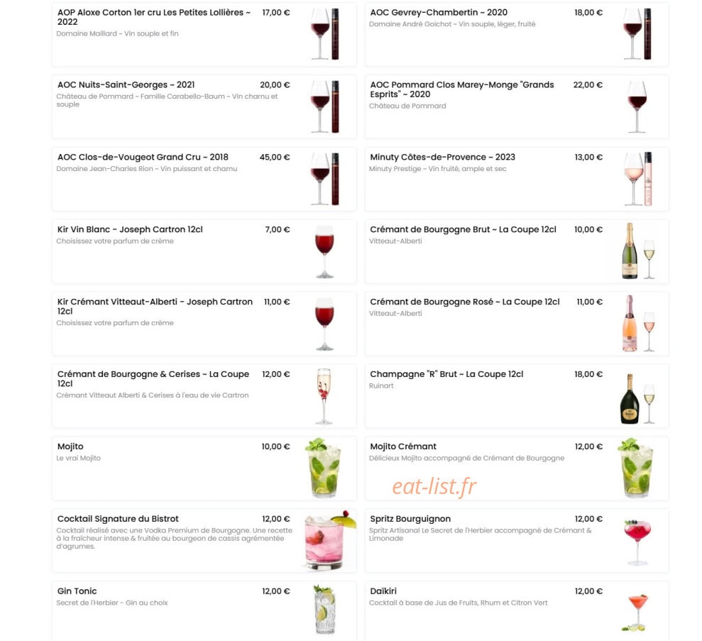 Le Bistrot des Prés Verts — carte page 7