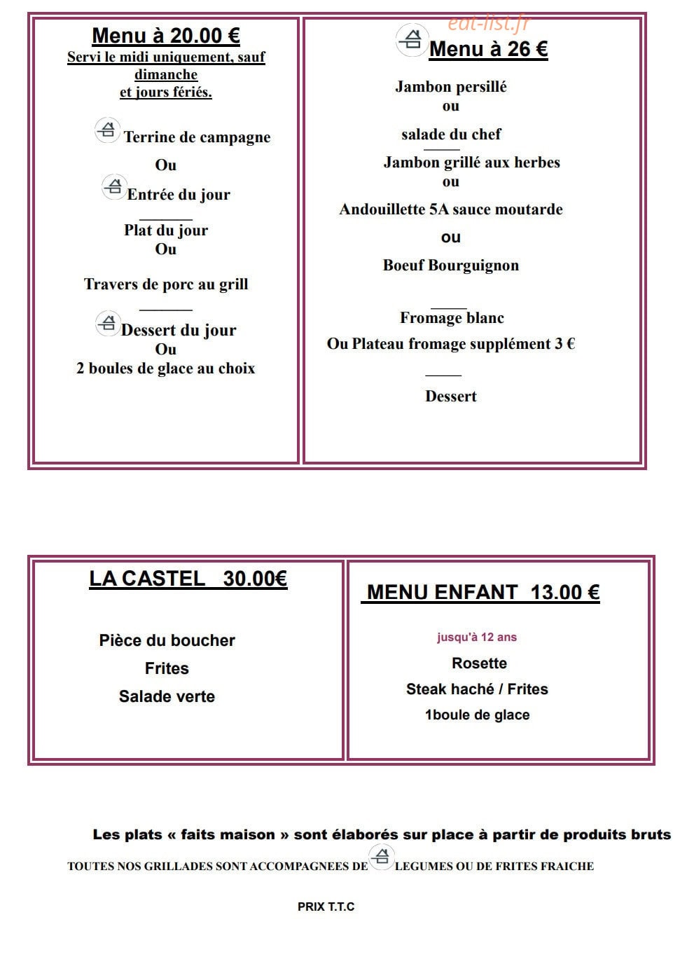 Le grill du castel — carte page 3