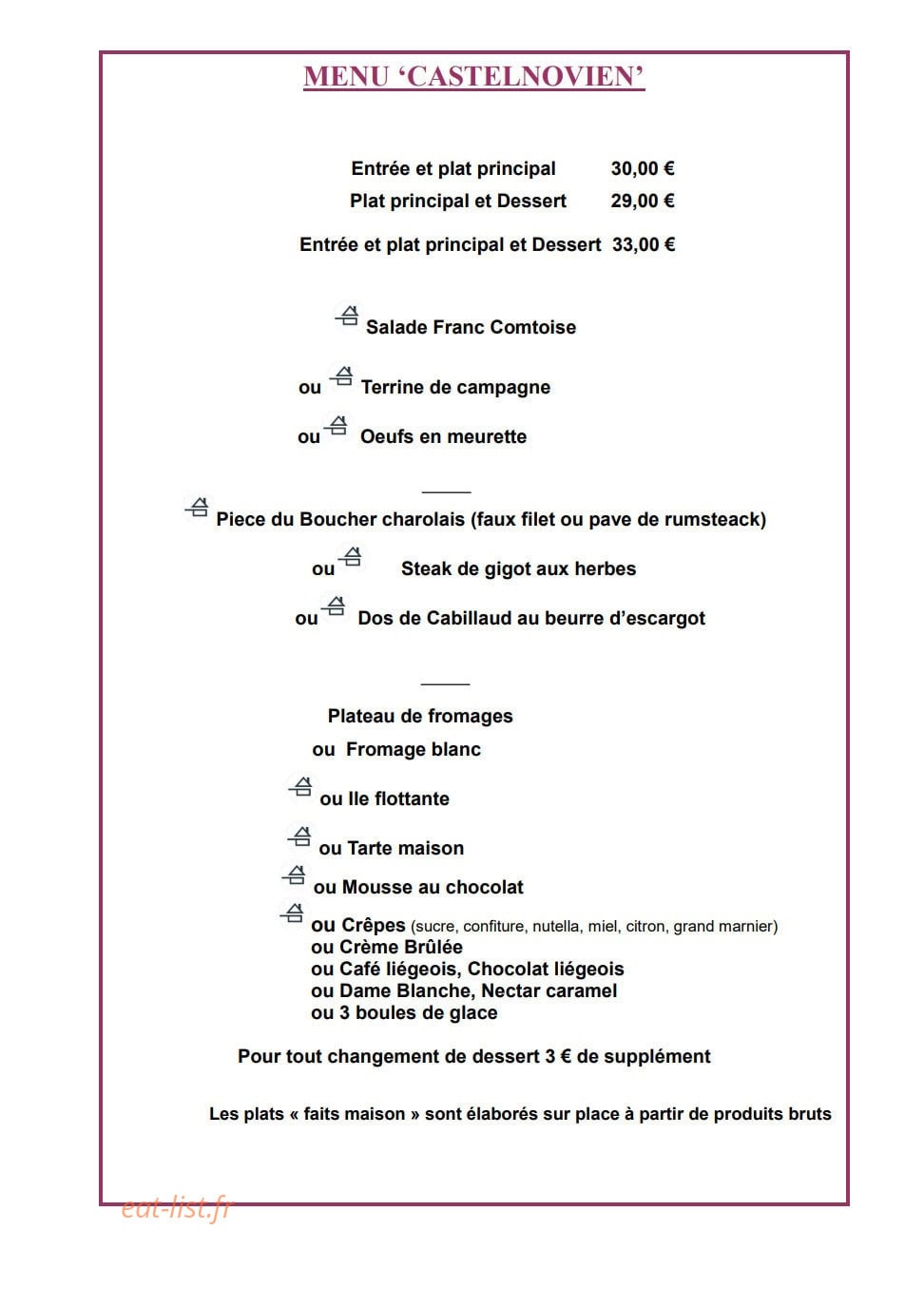 Le grill du castel — carte page 5