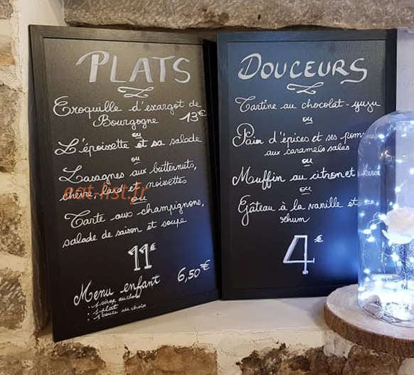 Carte et menu de Il était une fois à Vandenesse en Auxois — Exemple de menu