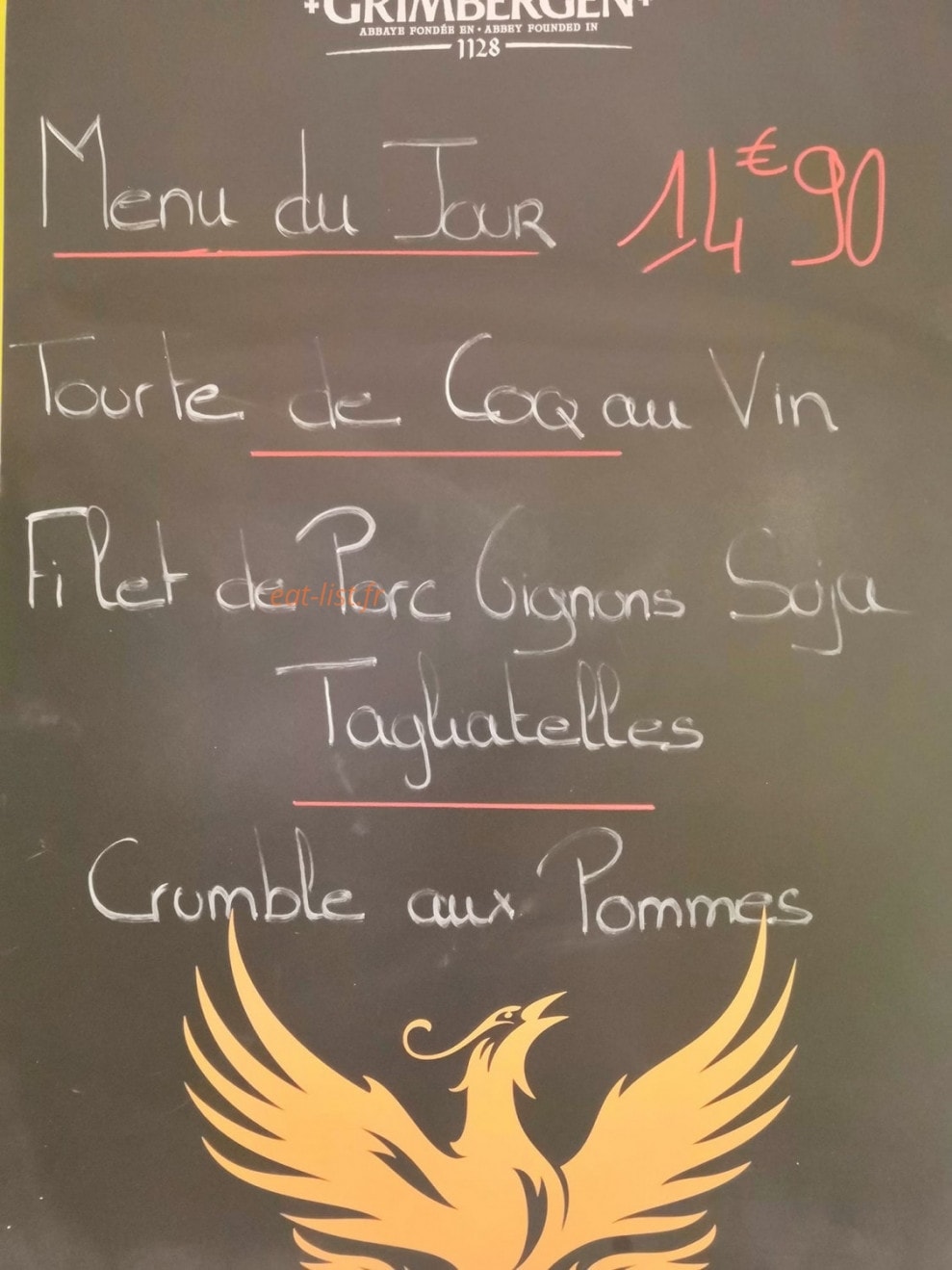Bistrot la Cozanne — carte page 1