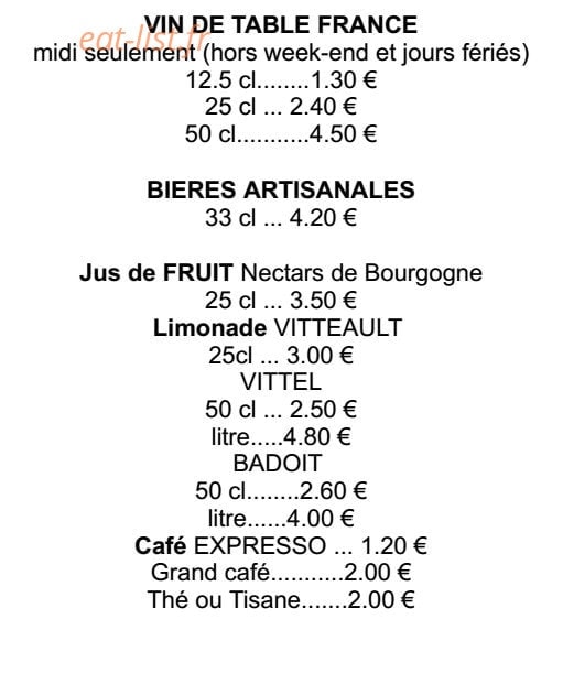 Le menu — carte page 3