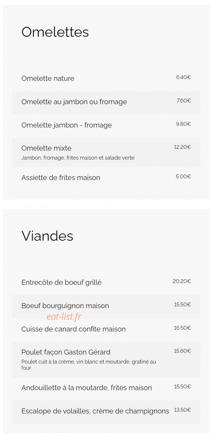 Auberge du Val d' Ouche — carte page 4
