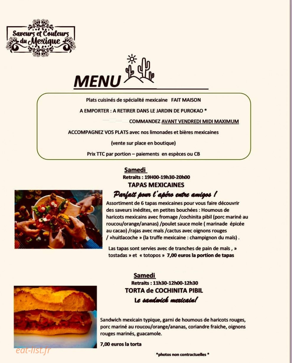 Saveurs et couleurs du Mexique — carte page 1