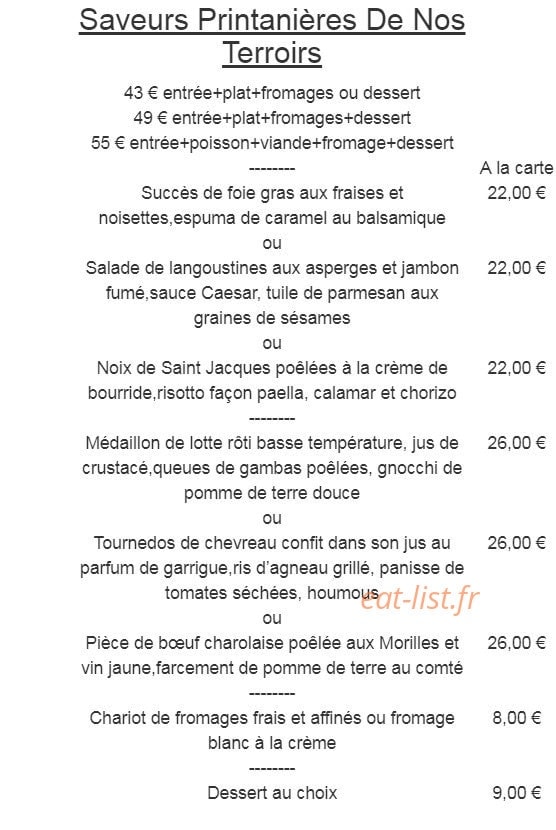 L'Auberge Gourmande — carte page 3