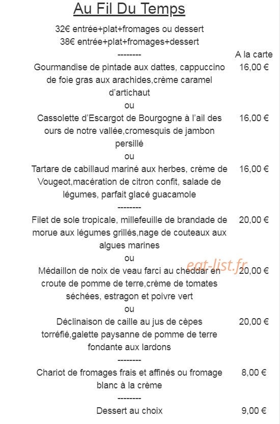 L'Auberge Gourmande — carte page 2
