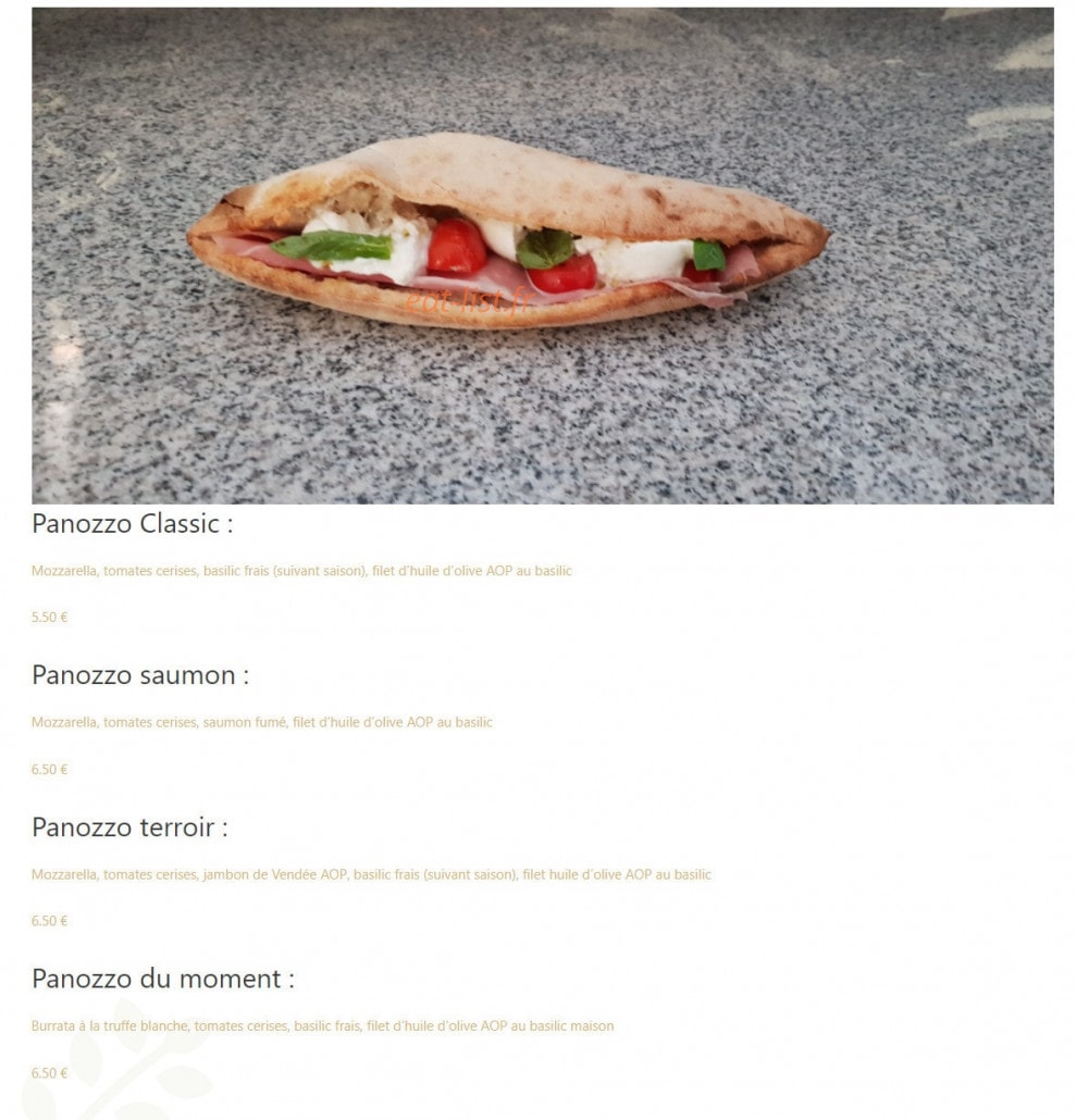 Pizza Terroir — carte page 10